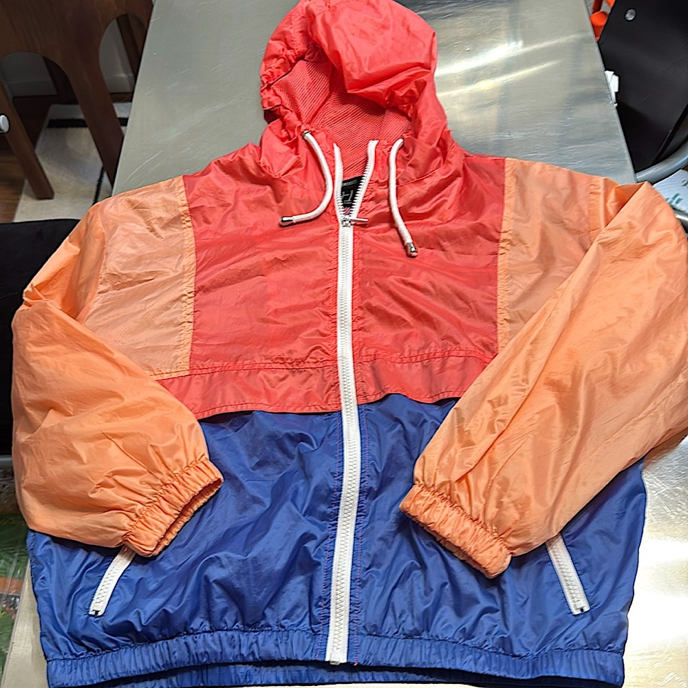 Super cute color block windbreaker 89s retro